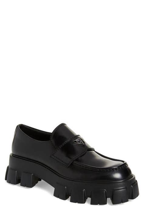 platform shoe leather moccain men 2018 prada|prada loafers for men.